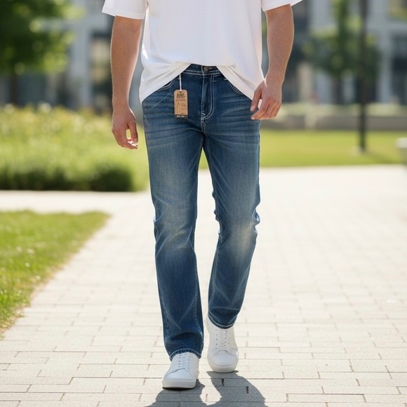 TK Axel Other - NWT TK Axel Slim Boot Jeans Mens 36x30 Blue Medium Wash Contrast Stitch Pockets